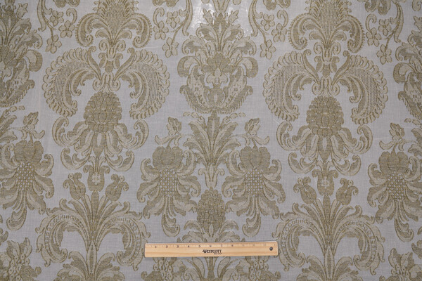 Scalamandre Sheer Paisley Drapery Fabric in Olive