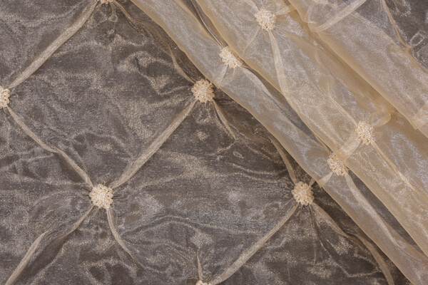 Click for 2.38 Yards Scalamandre Marlene Sheer Silk Drapery Fabric in Champagne Scalamandre Marlene Sheer Silk Drapery Fabric in Champagne