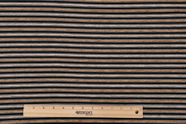 Scalamandre Woven Chenille Upholstery Fabric in Black/Gold