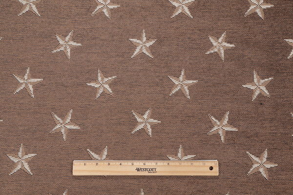 Fonthill North Star Woven Chenille Upholstery Fabric in Brown