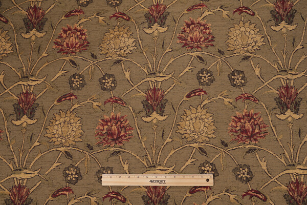 Fonthill Templeton Chenille Tapestry Upholstery Fabric in Greige
