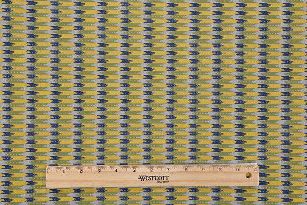 Scalamandre Windward Point Tapestry Upholstery Fabric in Lemon Indigo