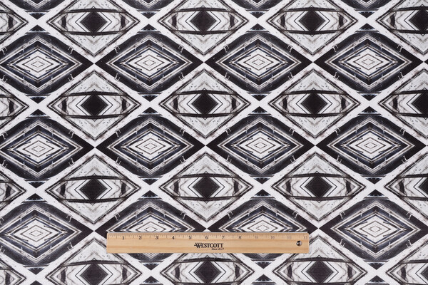 Scalamandre Diamond Printed Velvet Decorator Fabric in Black/White