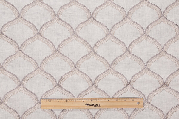 1 Yard Grey Watkins Pichola Embroidered Drapery Fabric in Grey