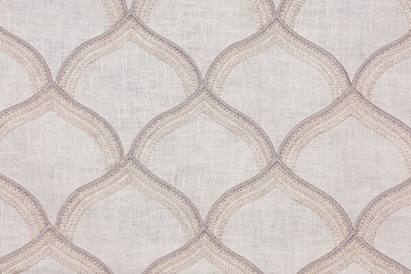 1 Yard Grey Watkins Pichola Embroidered Drapery Fabric in Grey