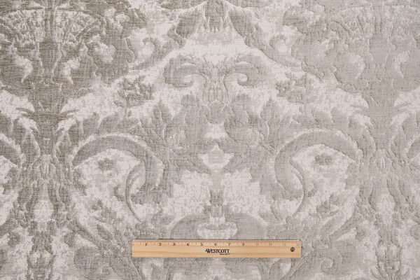 Scalamandre Damask Chenille Upholstery Fabric in Grey