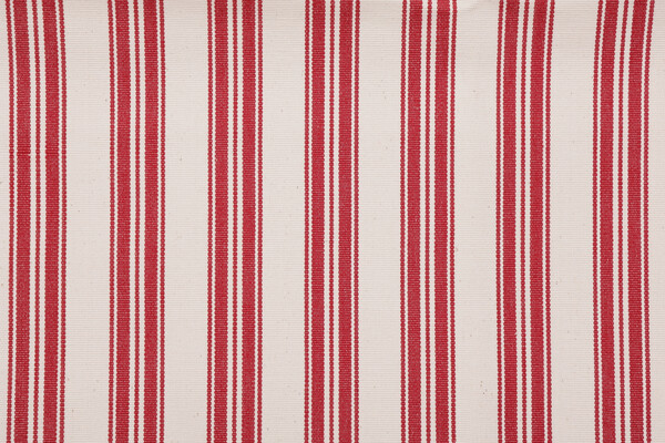 Tick Tock Woven Upholstery Fabric in Scarlet