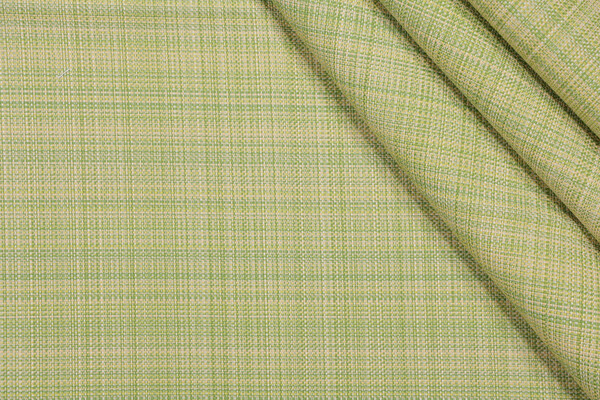 Bella Dura Grasscloth Woven Polyolefin Outdoor Fabric in Lime
