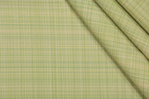 Bella Dura Grasscloth Woven Polyolefin Outdoor Fabric in Lime