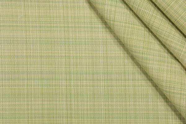 Bella Dura Grasscloth Woven Polyolefin Outdoor Fabric in Lime