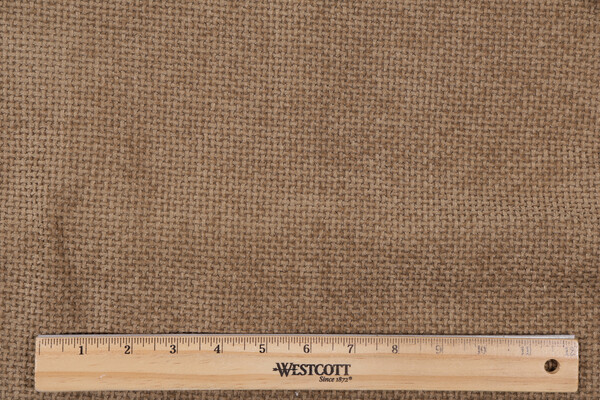 Basketweave Woven Chenille Upholstery Fabric in Mushroom