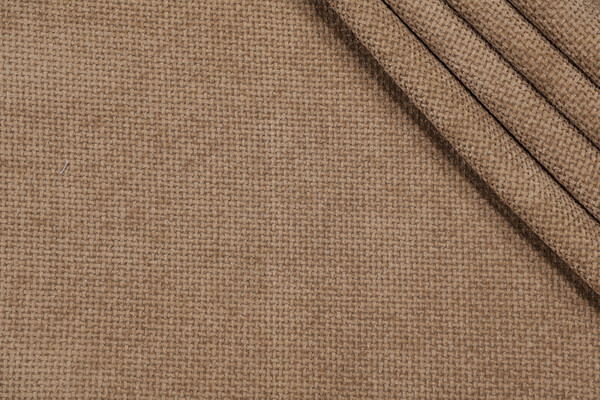 Basketweave Woven Chenille Upholstery Fabric in Mushroom