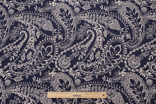 Jamestown Woven Upholstery Fabric in Indigo