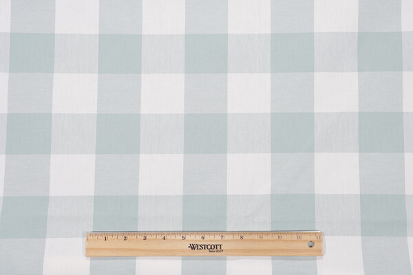 Checkmate Woven Upholstery Fabric in Seabreeze