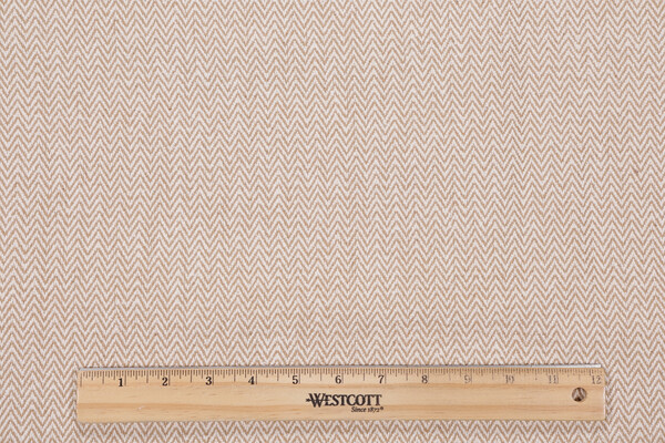 Chevron Twill Woven Upholstery Fabric in Cream/Tan