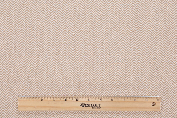 Chevron Twill Woven Upholstery Fabric in Cream/Tan