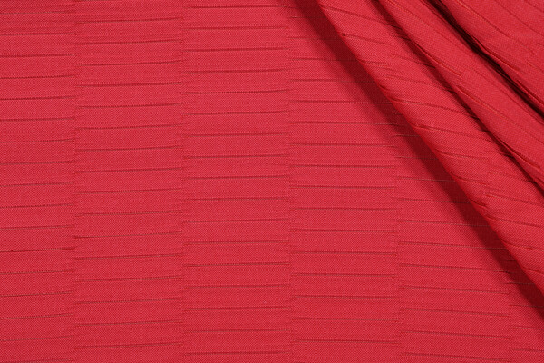 Bella Dura Lewitt Pleated Polyolefin Outdoor Fabric in Cranberry