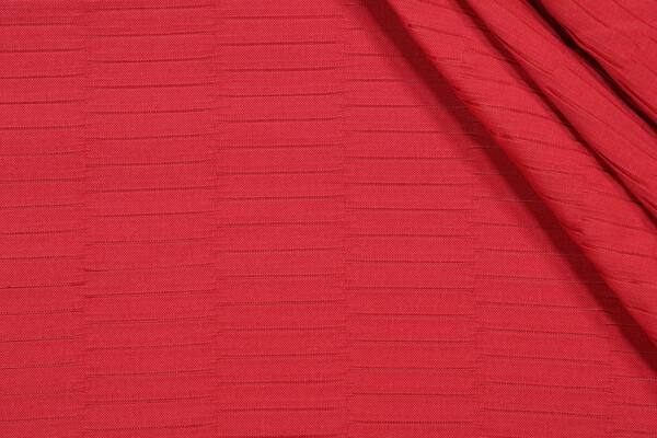 Bella Dura Lewitt Pleated Polyolefin Outdoor Fabric in Cranberry