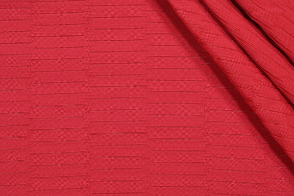 Bella Dura Lewitt Pleated Polyolefin Outdoor Fabric in Cranberry