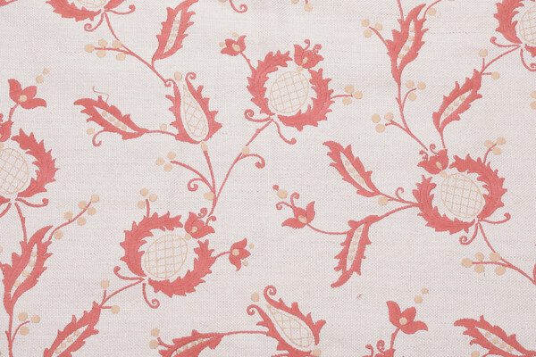 Fabricut Bosser Embroidered Drapery Fabric in Rouge