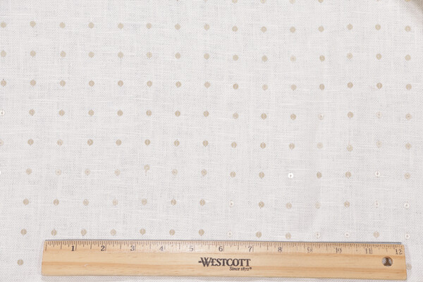 Sequin Linen Embroidered Drapery Fabric in Shimmer