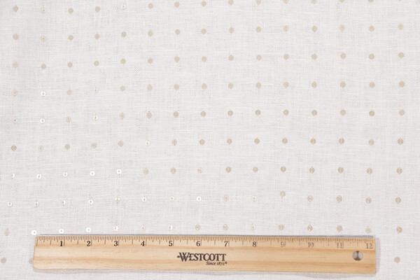 Sequin Linen Embroidered Drapery Fabric in Shimmer