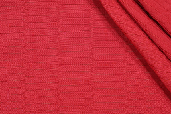 Bella Dura Lewitt Pleated Polyolefin Outdoor Fabric in Cranberry