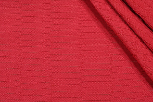 Bella Dura Lewitt Pleated Polyolefin Outdoor Fabric in Cranberry