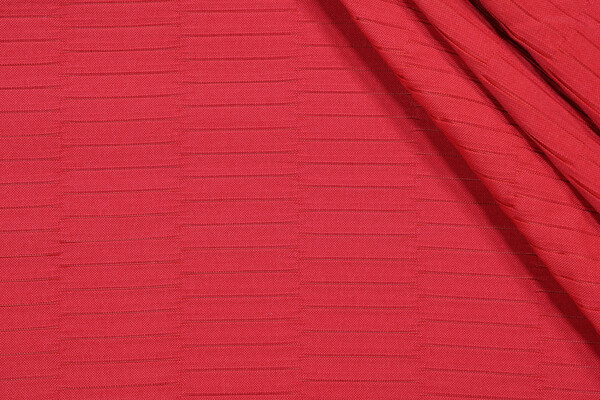 Bella Dura Lewitt Pleated Polyolefin Outdoor Fabric in Cranberry