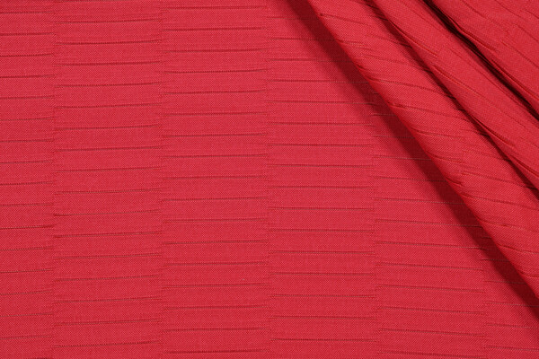 Bella Dura Lewitt Pleated Polyolefin Outdoor Fabric in Cranberry