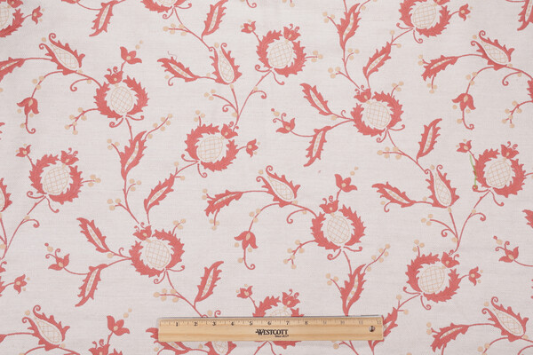 Fabricut Bosser Embroidered Drapery Fabric in Rouge