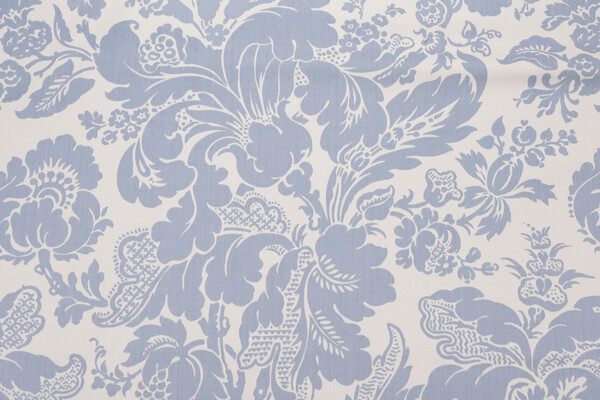 Fonthill Elizabeth Damask Printed Wool Drapery Fabric in Eclipse