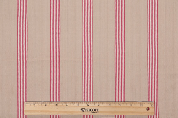 Fonthill Soline Stripe Woven Upholstery Fabric in Red Multi