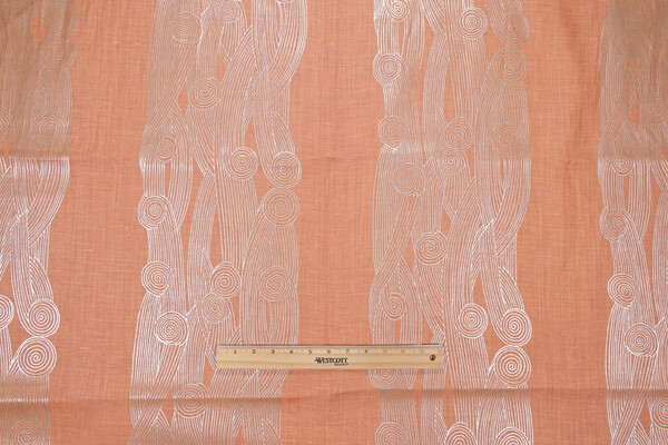 Lelievre Paris Glyphe Printed Linen Drapery Fabric in Papaye