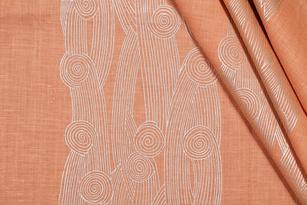 Lelievre Paris Glyphe Printed Linen Drapery Fabric in Papaye