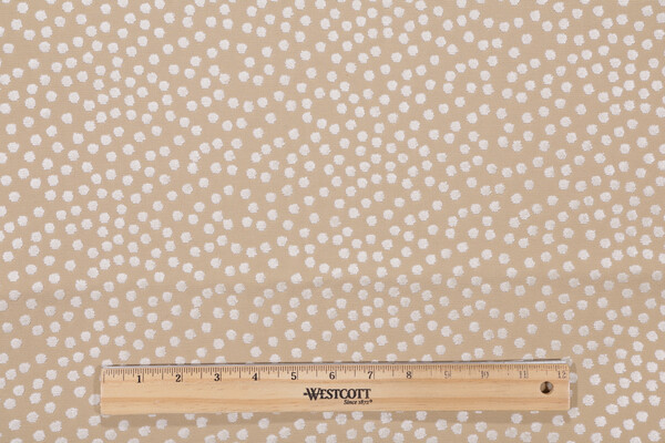 Fonthill Dotty Velvet Upholstery Fabric in Eggshell/Toast