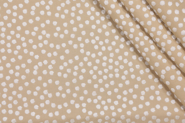 Fonthill Dotty Velvet Upholstery Fabric in Eggshell/Toast