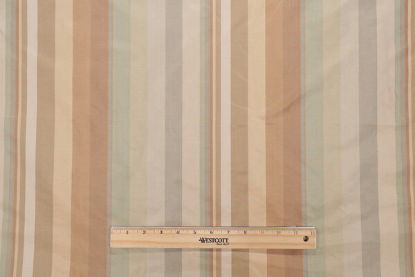 Scalamandre Jacqueline Stripe Silk Decorator Fabric in Green/Gold/Bronze