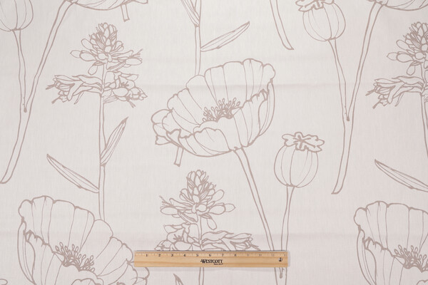 Thom Felicia Poppyfield Printed Linen Drapery Fabric in Silhouette for Kravet CLOSEOUT