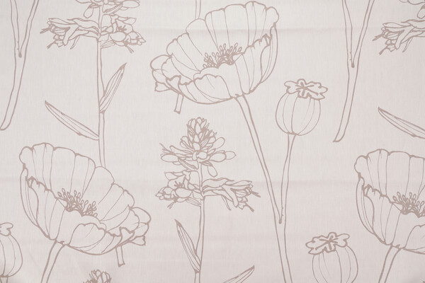 Thom Felicia Poppyfield Printed Linen Drapery Fabric in Silhouette for Kravet CLOSEOUT