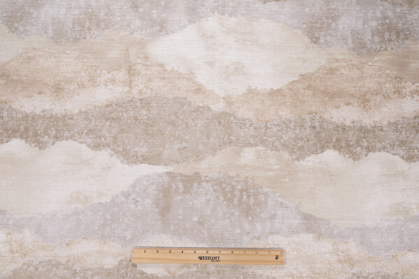 Panorama Printed Chenille Upholstery Fabric in Parchment