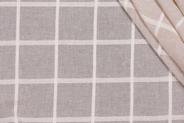 Scalamandre Check 118 inch Sheer Drapery Fabric in Fog 