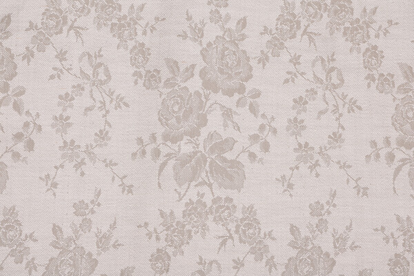 Scalamandre Floral Damask Upholstery Fabric in Stone 