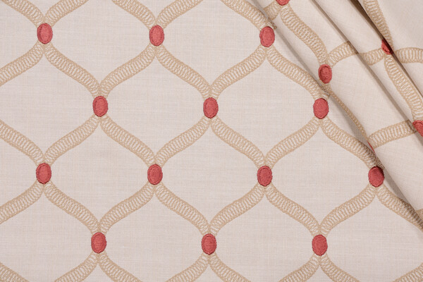 Swavelle/Mill Creek Secret Admirer Embroidered Drapery Fabric in Sumac 