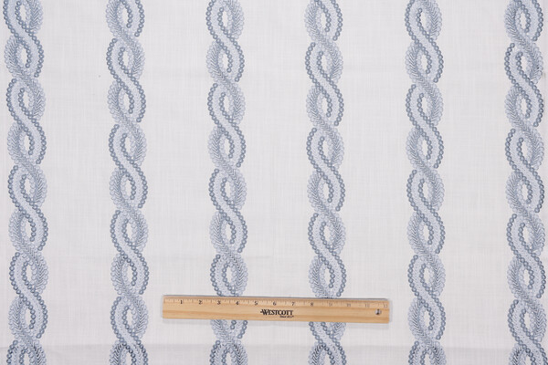 Swavelle/Mill Creek Conceptualizer Embroidered Drapery Fabric in Cornflower 
