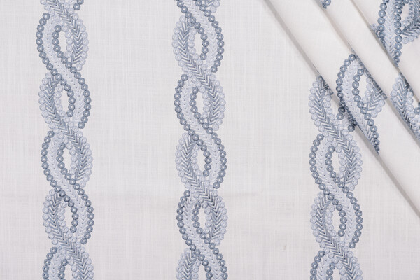 Swavelle/Mill Creek Conceptualizer Embroidered Drapery Fabric in Cornflower 