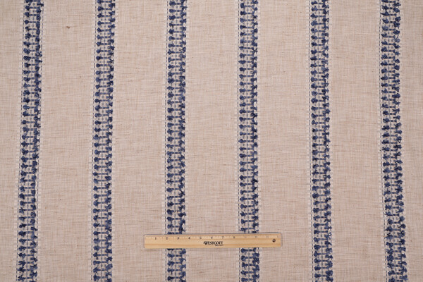 TFA Sugar and Spice Embroidered Drapery Fabric in Indigo 