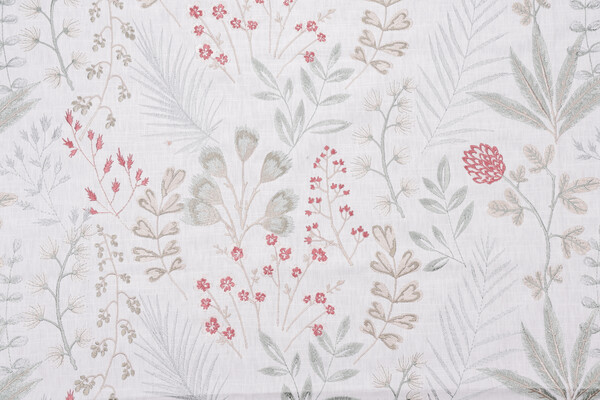 Swavelle/Mill Creek Herbalist Embroidered Drapery Fabric in Spa 