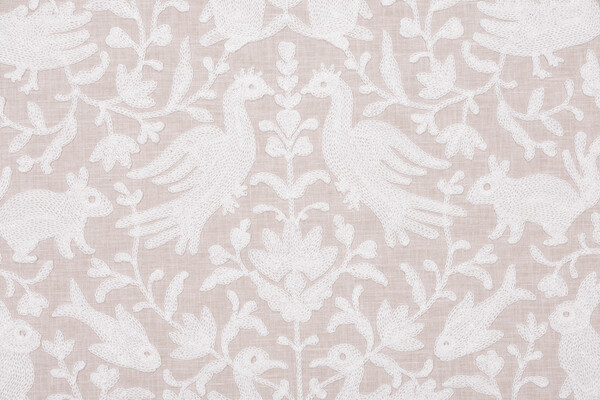 Swavelle/Mill Creek Woodland Whimsy Embroidered Drapery Fabric in Natural 