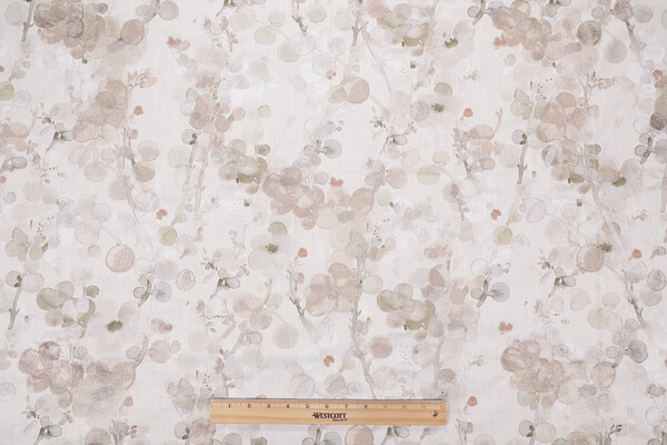 TFA Lobelia Printed & Embroidered Drapery Fabric in Willow 